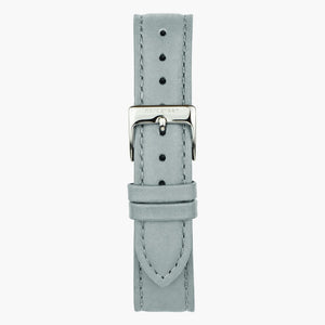 ダブグレーヴィーガンレザーウォッチストラップ - シルバー - 36mm