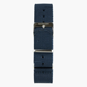 ネイビーナイロンストラップ - シルバー - 36mm