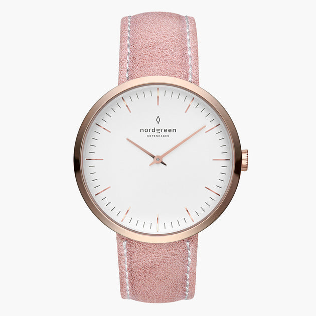 IN32RGLEPIXX &ピンク色のイタリアンレザーベルトのローズゴールドステンレス鋼Infinity腕時計・ノードグリーン日本公式サイト
