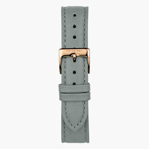 グレーレザーウォッチストラップ - ローズゴールド - 32mm