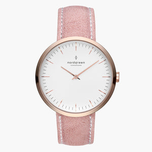 IN32RGLEPIXX &ピンク色のイタリアンレザーベルトのローズゴールドステンレス鋼Infinity腕時計・ノードグリーン日本公式サイト