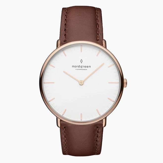茶色ベルトの腕時計で人気のコレクション - Nordgreen