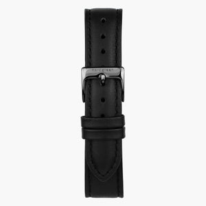 ST18POGMVEBL & 黒 ベルト 時計 ヴィーガンレザー ガンメタル 18mm