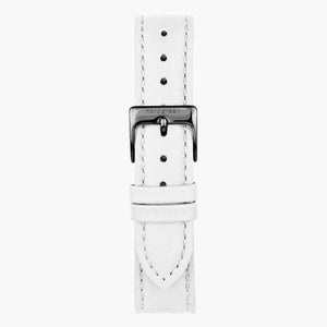 ST16POGMLEWH & 腕時計 ホワイト ベルト レザー ガンメタル 16mm