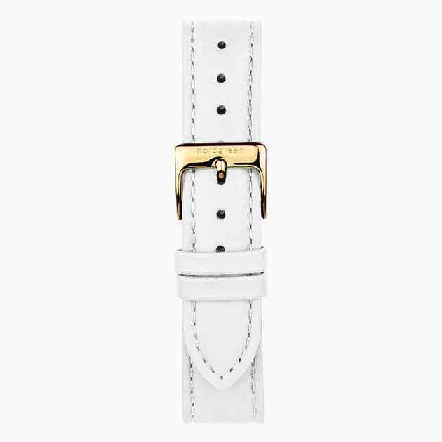ST16BRGOLEWH & 腕時計 ホワイト ベルト レザー ゴールド 16mm
