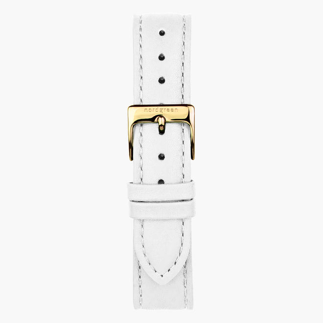 ST16BRGOLEWH & 腕時計 ホワイト ベルト レザー ゴールド 16mm