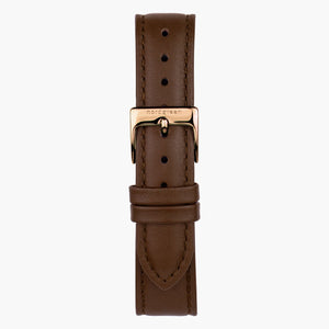 ST20PORGVEBR & 腕時計 茶色 ベルト ヴィーガンレザー ローズゴールド 20mm