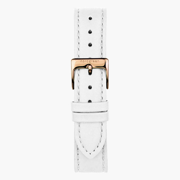 ST18PORGLEWH  & 腕時計 ホワイト ベルト レザー ローズゴールド 18mm