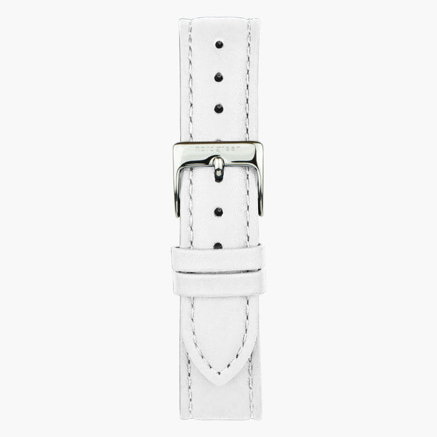 ST16BRSILEWH & 腕時計 ホワイト ベルト レザー シルバー 16mm